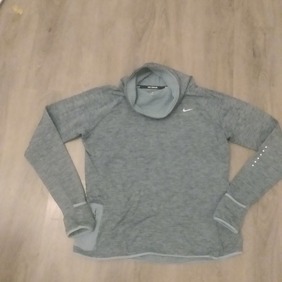 NIKE RUNNING THERMAL DRI-FIT LADIES GREEN COWL  NECK SWEATSHIRT W/THUMBHOLES - Picture 7 of 8